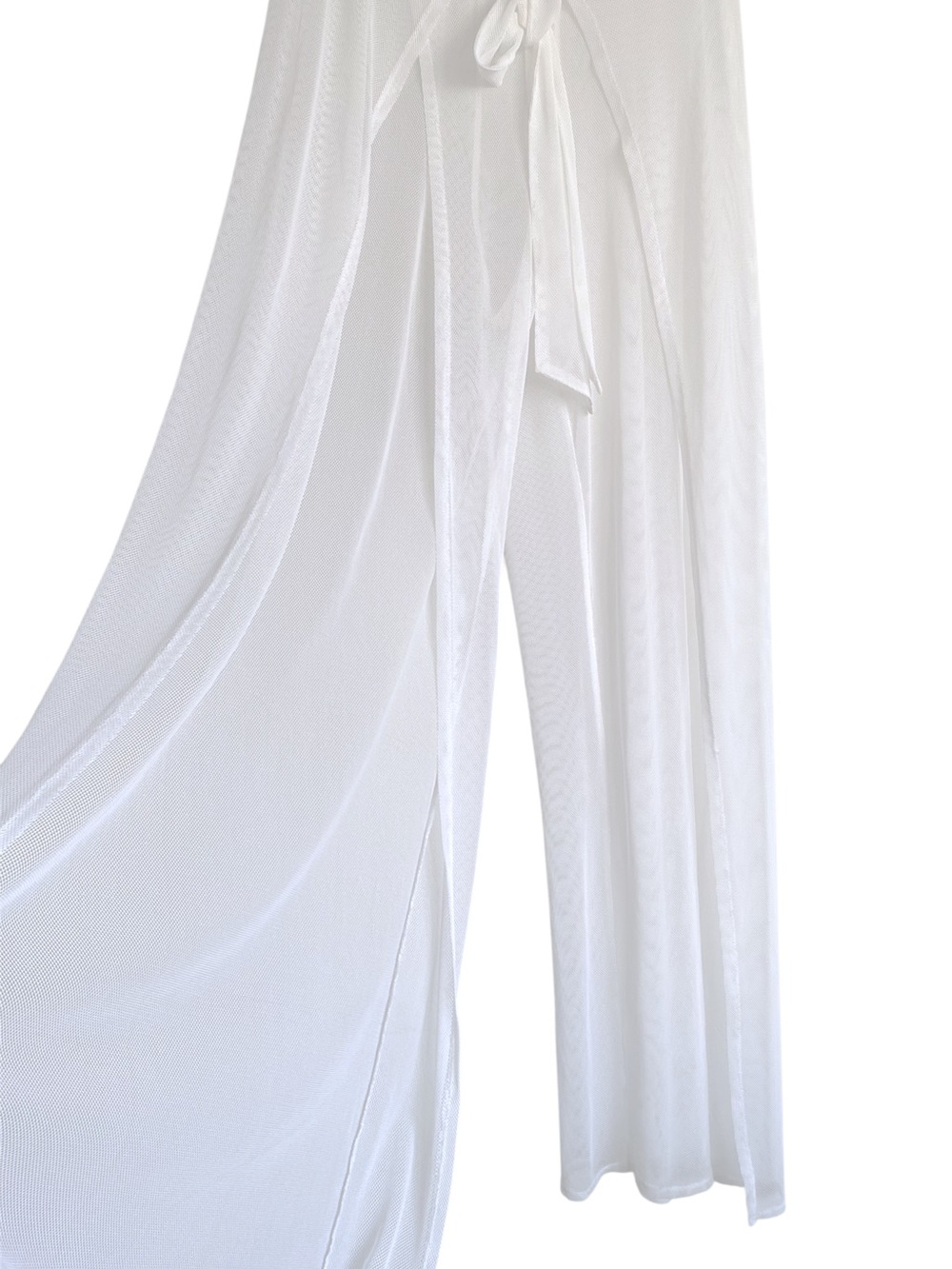 L*Space White Net/Sheer Wide Leg Wrap Pants Swim Coverup